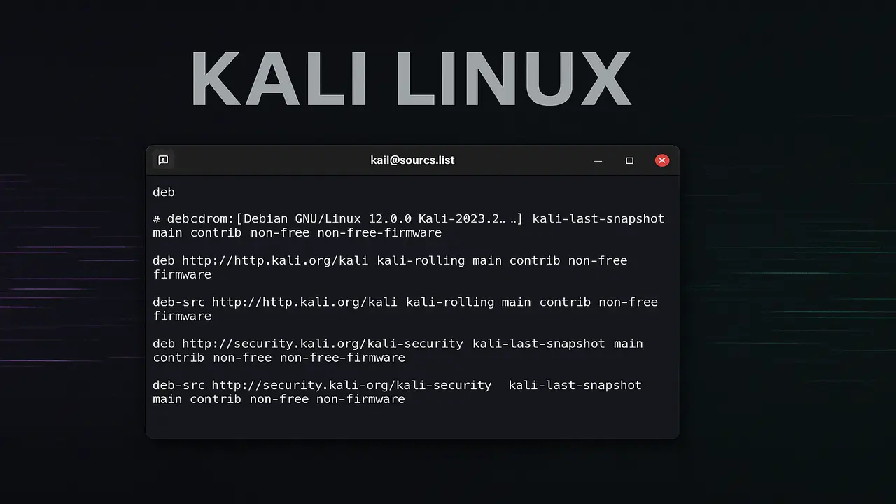 kali linux sources list